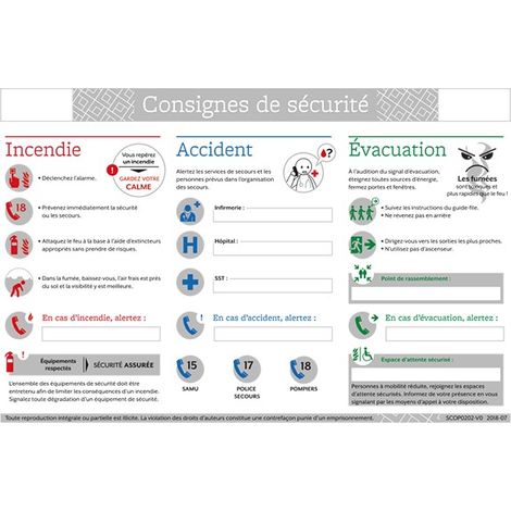 Cordia Incendie – Panneau de sécurité A4 en PVC M1 – Dimensions 297 x 210 mm – Résistant aux chocs – Pour signalisation intérieure et extérieure (1/2)