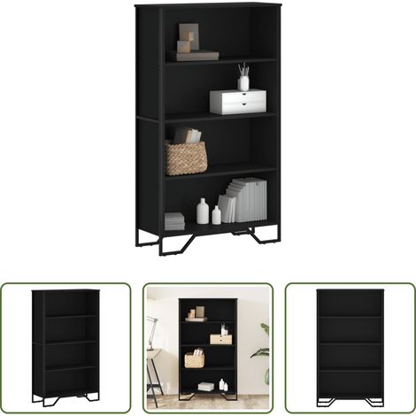 Rangement livres - Bibliothèque noir 80x31x137,5 cm bois d'ingénierie (1/5)