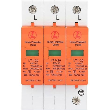 3P 10kA-20kA 420V AC Haus-Überspannungsschutz Niederspannungsableiter