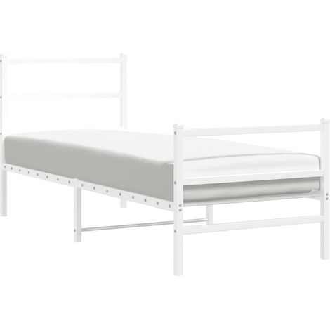 Maison Exclusive - Giroletto con Testiera e Pediera Metallo Bianco 80x200 cm (1/5)