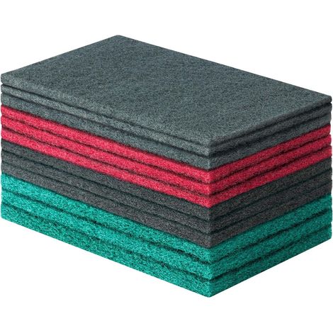 Set of 12 Scouring Pads, Cleaning Sponges, Sanding Sponges for Household Cleaning and Polishing (1/5)