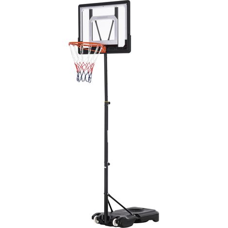HOMCOM Canestro Basket in Acciaio Altezza Regolabile Base con Ruote e Tabellone (1/5)