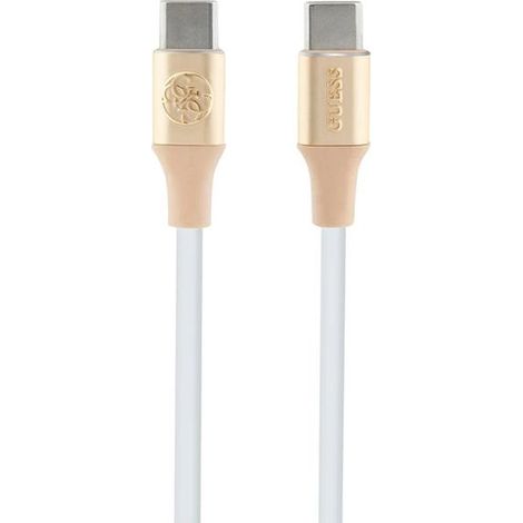 Cable USB-C Guess gucclalrgdd de 1,5 m con carga rápida, color dorado/oro claro y logotipo en relieve. (1/2)