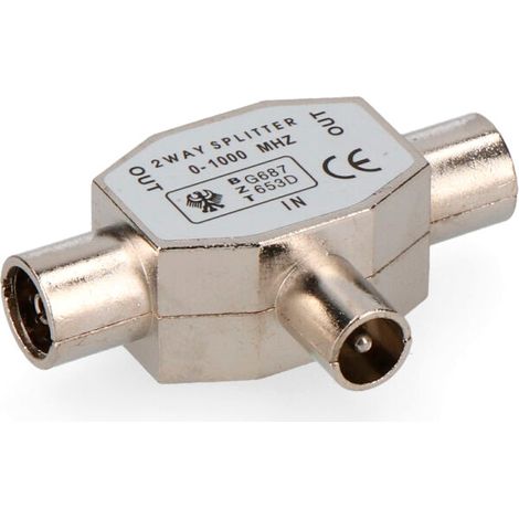 Splitter, 1 Pol + 2 Buchsen, extra Metall, verpackt Elektroerosion E50018 (1/3)
