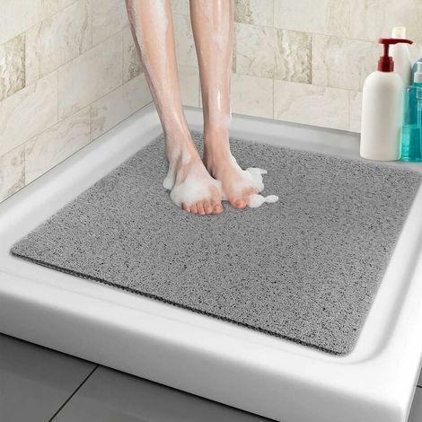 Tapis de Douche antidérapant, 60X60cm, Tapis de Bain de Sécurité Confort Doux avec Trous de Drainage, Tapis de Douche de Massage en PVC pour Zones Humides, Séchage Rapide (1/5)