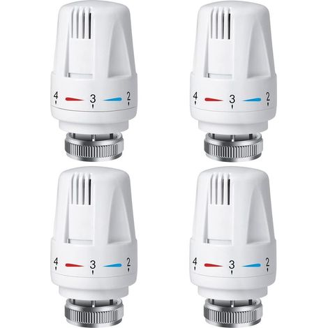 4 PCS Tête Thermostatique Radiateur, Tête Thermostat Radiateur TRV M30 x 1, 5, Vanne Thermostatique Radiateur (1/5)
