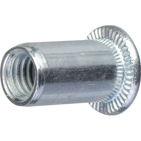 Insert court en acier tête plate