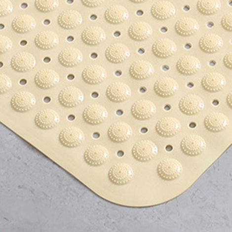 Tapis de bain antidérapant à ventouses en PVC, tapis de sol pour hôtel, tapis de baignoire, tapis de massage pour toilettes, beige, 35 x 70 cm (1/5)