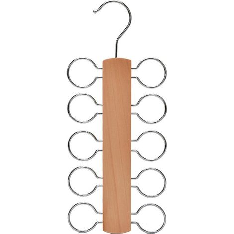 Lntyq Schalbügel, Gürtelbügel, Krawattenhalter, Krawattenhalter, Schalhalter, geeignet für Krawatten, Schals, Gürtel, Socken, Schals, Original Holzfarbe (1/3)