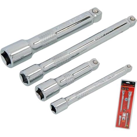 Neilsen 4pc 1/4" 3/8" 1/2" Wobble Socket Extension Bar Set Extra Long (1/2)