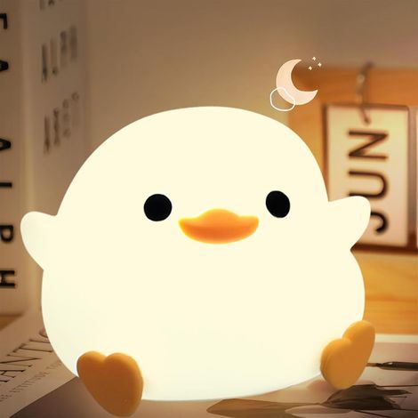 Veilleuse LED pour enfants Dodo Duck avec poudre de souple et contrôle tactile niveaux de lumière variables et rechargeable par USB Silicone (1/5)
