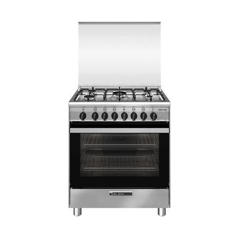 Cuisinière Glem Gas SA765MI6 acier inoxydable 5 brûleurs 67 litres