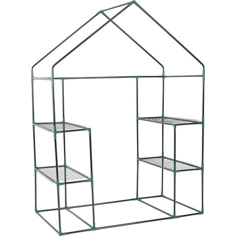 Mini serra da giardino 143 x 73 x 195 cm con 6 ripiani pratica e resistente realizzata in PVC trasparente 200019563