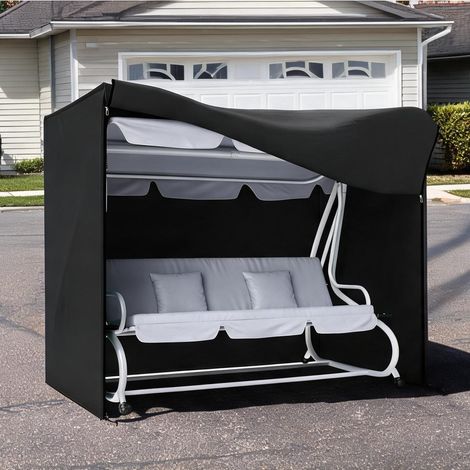 Hamac coloris noir en oxford 220 x 125 x 172 cm (1/5)