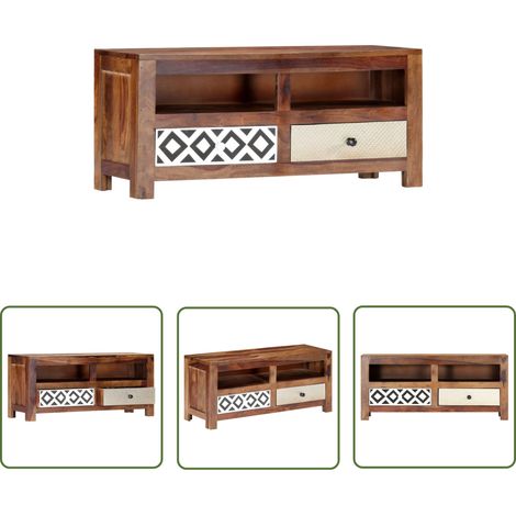 The Living Store TV-Schrank 90x30x40 cm Massivholz Palisander - TV Schrank - Holzmöbel - Wohnzimmermöbel - Palisanderholz - Lowboard (1/5)