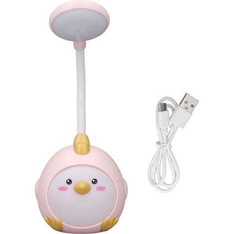 Mignonne lampe de bureau LED pour étudiant, lumière douce, réglage 360°, recharge USB, lampe de nuit rose pour chambre ou dortoir (1/5)