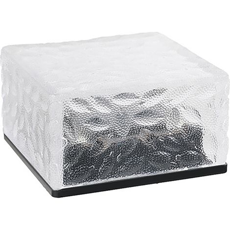Lampe brique solaire enterrée ABS LED étanche sol extérieur jardin pelouse pavé paysager décoratif lumière vert 67x67x52mm 160g (1/4)