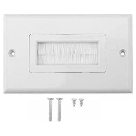 Passe Cable Mural à Brosse, Anti-poussière Mur Panneau Câble Pass Through Insert pour Fils Simple Gang Câble Accessoire Socket Mur Prise Plug Port (1/5)