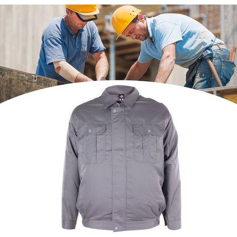 Veste d'été ventilée, vêtement climatisé, veste rechargeable, vêtement de travail rafraîchissant et protecteur contre le soleil, XXXL gris clair (1/5)