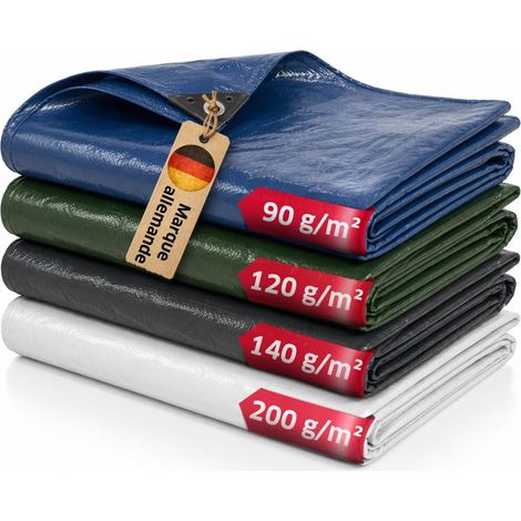 Bâche de Protection Super à œillets 200 g/m² - Blanche 3x7 m (1/5)