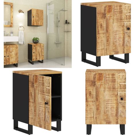 Armoire de salle de bain 38x33x58 cm bois massif de manguier - Meuble De Salle De Bain - Armoire De Salle De Bain - Rangement Salle De Bain - Commode Salle De Bain - Bois Massif - Home & Living