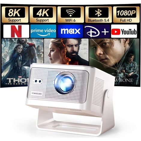 Mini Vidéoprojecteur - MAGCUBIC - HY350MAX - 4K/8K - WiFi 6 - Bluetooth 5.4