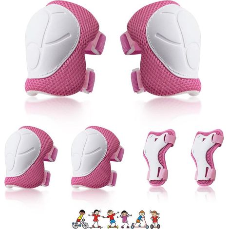 1 Set Equipement de protection,genouillères,coudières,protège-poignets,réglable,enfant,skateboard,roller,scooter,vélo (1/5)