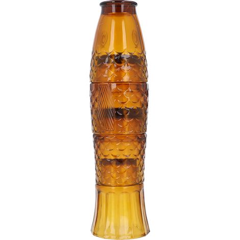4er-Set stapelbare Glasbecher mit Fischmuster, dekorative Trinkgläser für die Hausbar, Partys und als Geschenk (1/5)