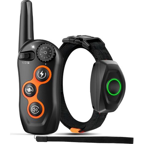Collier de dressage pour chien étanche IPX7 – Portée 400 m – 3 modes: bip, vibration, électrostatique – Rechargeable – Pour chiens de toutes tailles – Noir (1/5)
