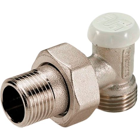 Detentor para Radiador con Unión para Tubo de Cobre/PEX/Multicapa - Rosca 1/2" Macho - Tiemme Forma: Escuadra