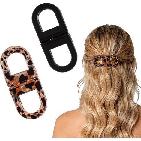 Lot de 2 pinces à cheveux magnétiques, pour coiffures simples au quotidien, adaptées à tous les types de cheveux, maintien fort. (1/5)