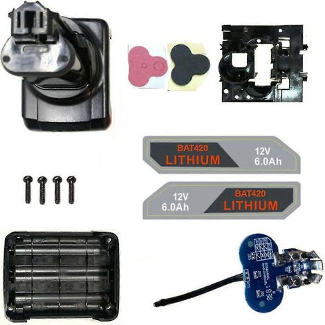 Boîtier plastique pour batterie Li-ion Bat411 avec circuit imprimé de protection de charge pour modèles 10,8 V et 12 V (BAT412A et BAT413A). (1/5)