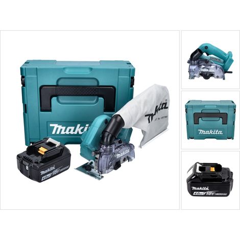 Makita DCC500M1J Scie circulaire sans fil 125mm Brushless 18V + 1x Batterie 4.0Ah + Coffret Makpac - sans chargeur
