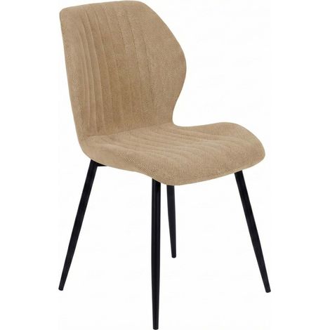 Sedia Jole beige en tissu avec pieds en métal noir 47x58x85