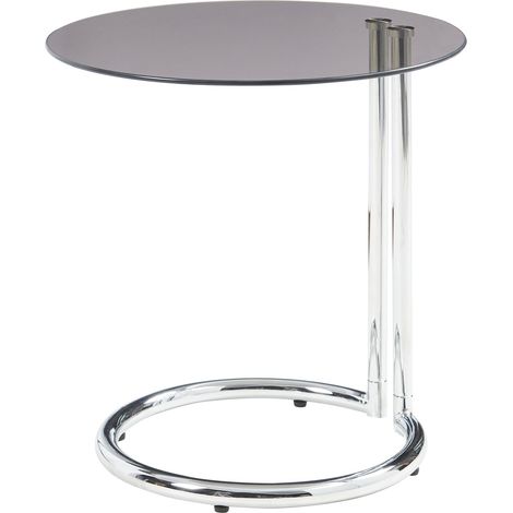 Mesa auxiliar de cristal templado 46 x 45 cm cristal cromado bronce 030010978 (1/5)