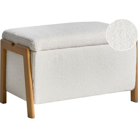 Polsterbank mit Stauraum EDLAND Bouclé Weiß (1/5)