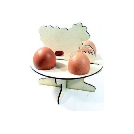 Un soporte para 4 huevos para decorar el cordero.