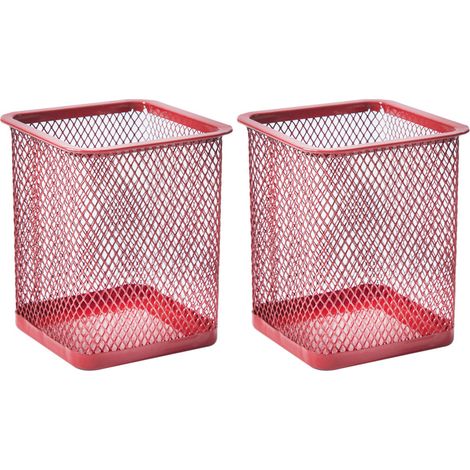 Pot à crayons et stylos de bureau, pot à pinceaux de maquillage, pot à crayons en maille métallique, organisateur de bureau, 10,7 cm, lot de 2 (1/5)