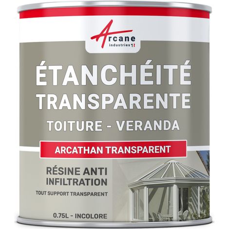 Résine d'étanchéité transparente pour toiture – 100% transparent – Adhère sur béton, plastique, verre – 0.75 L – ARCANE INDUSTRIES (1/2)