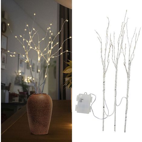 Jiubiaz Set di 3 Rami Luminose LED Invernali Tubes Luminose di Natale Luci LED Rami Decorativi (1/5)