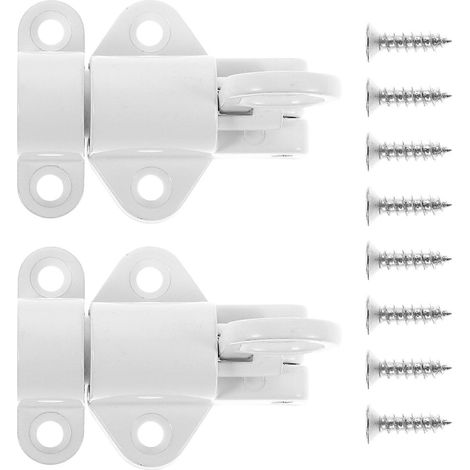 Lot de 2 verrous à fermeture automatique : verrou de porte à ressort – verrou à pêne dormant résistant en alliage d'aluminium, verrou de sécurité automatique à ressort pour portail, fenêtre et armoire (1/4)