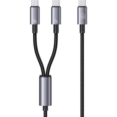 Cable USB-C 2w1 usams 72W 1,2m de aleación de aluminio (1/5)