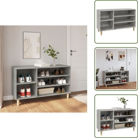 Almacenamiento de zapatos - vidaXL Mueble zapatero madera contrachapada gris hormigón 102x36x60 cm - Mueble de pared