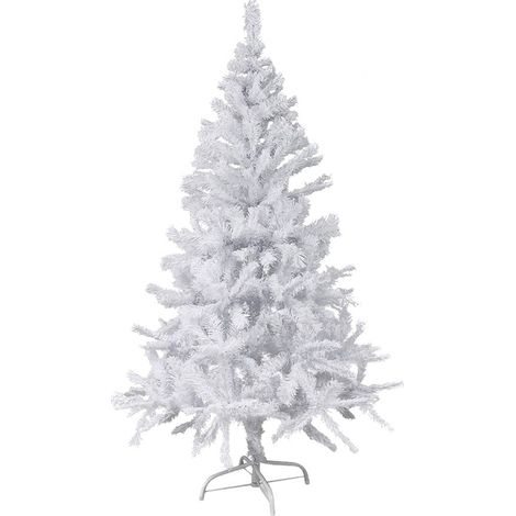 Árbol de Navidad blanco 120 cm Ramas plegables y abeto artificial