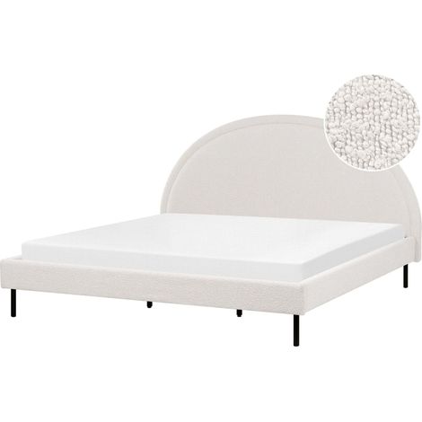 Bed Boucle MARGUT 180 x 200 cm (EU Super King) White