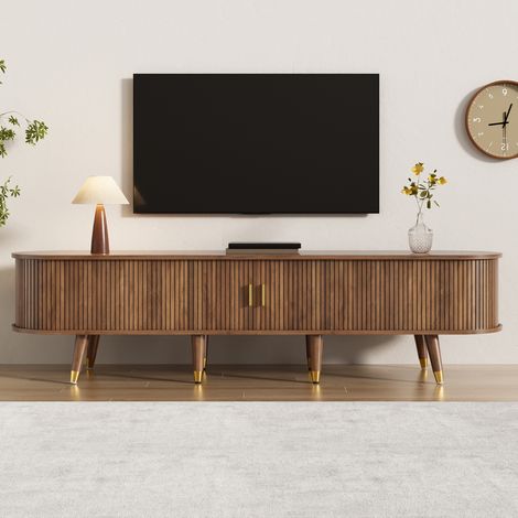 mobile tv 175 cm rattan scorrevole noce spazio elegante OKMYHOME (1/5)