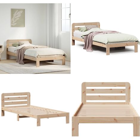 vidaXL Massivholzbett ohne Matratze 90x200 Kiefernholz (1/5)
