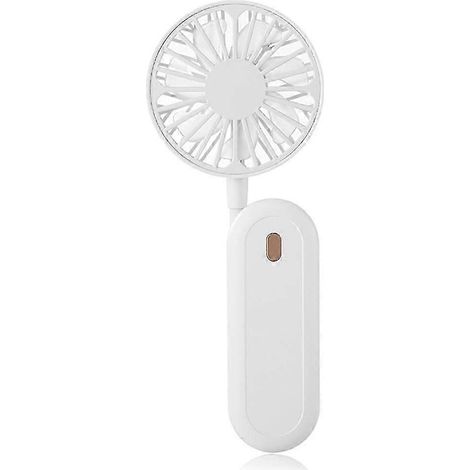 Ventilateur de cou portable rechargeable USB, 3 vitesses, rafraîchisseur d'air, ventilateur de table flexible pour les voyages, la maison et le bureau, blanc (1/5)