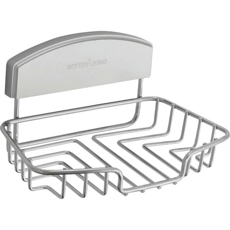 Porte-savon sans perçage - COMPACTOR - 17.8 x 11.2 x H.8.6 CM - Argent (1/3)