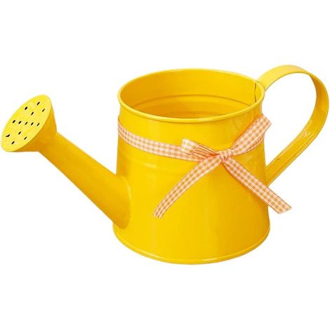 Arrosoir en fer-blanc de 1 L, bec long, jaune, pour plantes d'intérieur et d'extérieur (1/5)